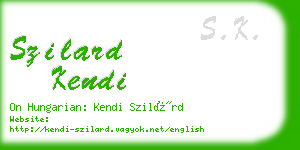 szilard kendi business card